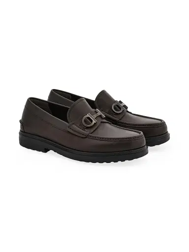 FERRAGAMO Men's Tobias Gancini Leather Loafers - Brown | Thumbnail 2 FERRAGAMO Men's Tobias Gancini Leather Loafers - Brown | Thumbnail 2