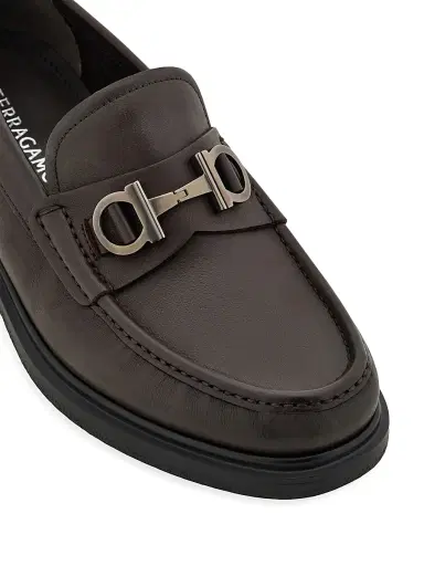 FERRAGAMO Men's Tobias Gancini Leather Loafers - Brown | Thumbnail 6 FERRAGAMO Men's Tobias Gancini Leather Loafers - Brown | Thumbnail 6
