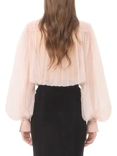 Valentino Garavani Women's Embroidered Organza Top - Pink | Thumbnail 4