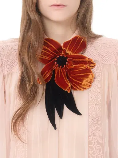 Valentino Garavani Women's Embroidered Organza Top - Pink | Thumbnail 5