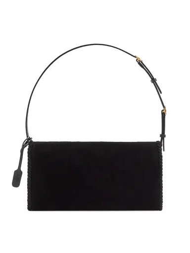 Valentino Garavani Women's Devain Embroidered Velvet Shoulder Bag - Black | Thumbnail 3 Valentino Garavani Women's Devain Embroidered Velvet Shoulder Bag - Black | Thumbnail 3