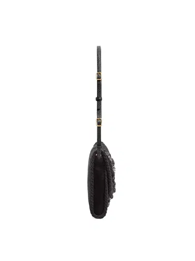 Valentino Garavani Women's Devain Embroidered Velvet Shoulder Bag - Black | Thumbnail 4 Valentino Garavani Women's Devain Embroidered Velvet Shoulder Bag - Black | Thumbnail 4