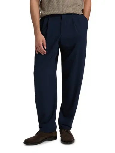 Giorgio Armani Men's Stretch Wool Seersucker Trousers - Solid Dark | Thumbnail 3 Giorgio Armani Men's Stretch Wool Seersucker Trousers - Solid Dark | Thumbnail 3