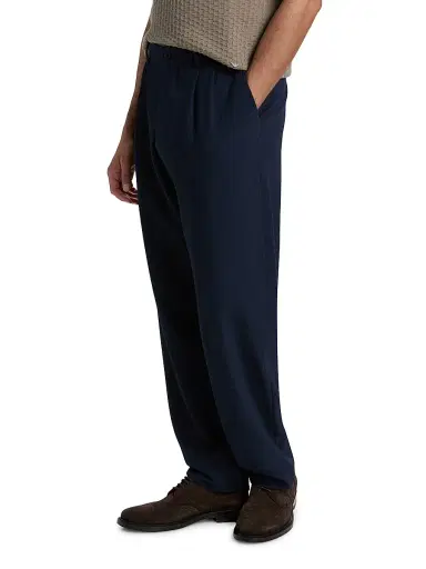 Giorgio Armani Men's Stretch Wool Seersucker Trousers - Solid Dark | Thumbnail 4 Giorgio Armani Men's Stretch Wool Seersucker Trousers - Solid Dark | Thumbnail 4