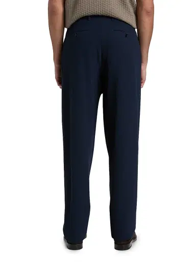 Giorgio Armani Men's Stretch Wool Seersucker Trousers - Solid Dark | Thumbnail 5 Giorgio Armani Men's Stretch Wool Seersucker Trousers - Solid Dark | Thumbnail 5