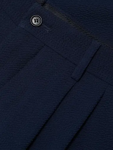 Giorgio Armani Men's Stretch Wool Seersucker Trousers - Solid Dark | Thumbnail 7 Giorgio Armani Men's Stretch Wool Seersucker Trousers - Solid Dark | Thumbnail 7
