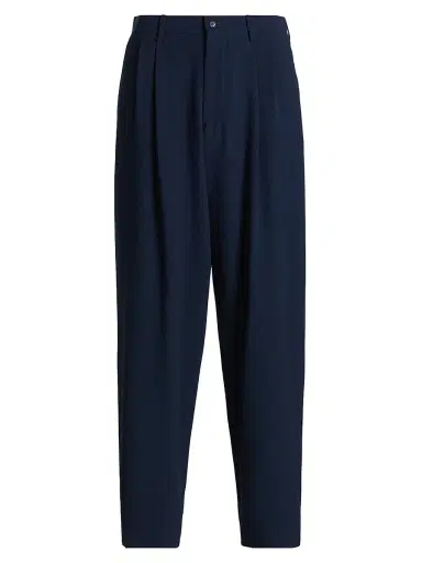 Giorgio Armani Men's Stretch Wool Seersucker Trousers - Solid Dark | Thumbnail 1 Giorgio Armani Men's Stretch Wool Seersucker Trousers - Solid Dark | Thumbnail 1
