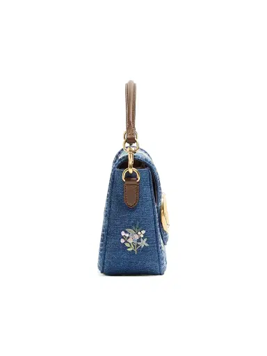 Valentino Garavani Women's Alltime Embroidered Denim Shoulder Bag - Denim | Thumbnail 5 Valentino Garavani Women's Alltime Embroidered Denim Shoulder Bag - Denim | Thumbnail 5