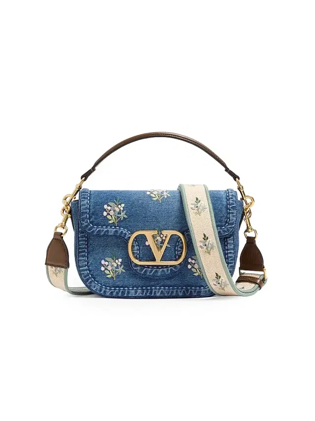 Valentino Garavani Women's Alltime  Embroidered Denim Shoulder Bag - Denim