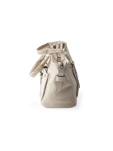 Prada Women's Route Large Canvas and Leather Tote Bag - Beige Khaki | Thumbnail 3