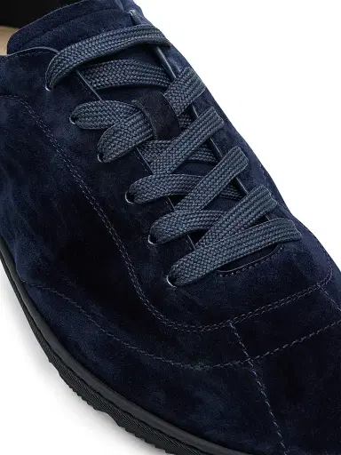 Brunello Cucinelli Men's Suede Low-Top Sneakers - Midnight Blue | Thumbnail 4
