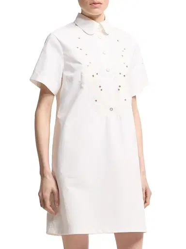 Moncler Women's Shirt Dress - White - Size Medium | Thumbnail 2