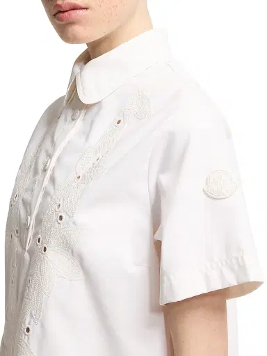 Moncler Women's Shirt Dress - White - Size Medium | Thumbnail 4