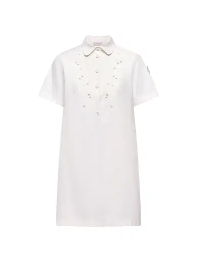 Moncler Women's Shirt Dress - White - Size Medium | Thumbnail 1
