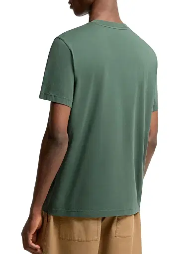 Moncler Men's Crewneck T-Shirt in Cotton - Emerald Green - Size Medium | Thumbnail 3