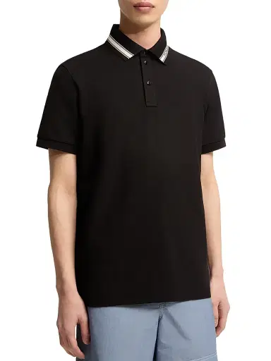 Moncler Men's Polo Shirt in Cotton Piquet - Black | Thumbnail 2 Moncler Men's Polo Shirt in Cotton Piquet - Black | Thumbnail 2