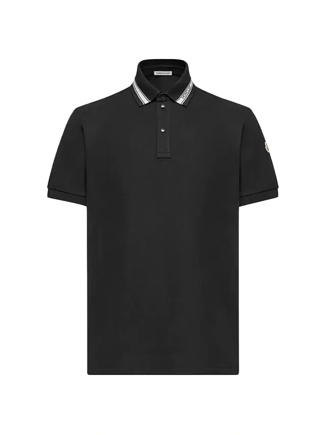 Moncler Men's Polo Shirt in Cotton Piquet - Black