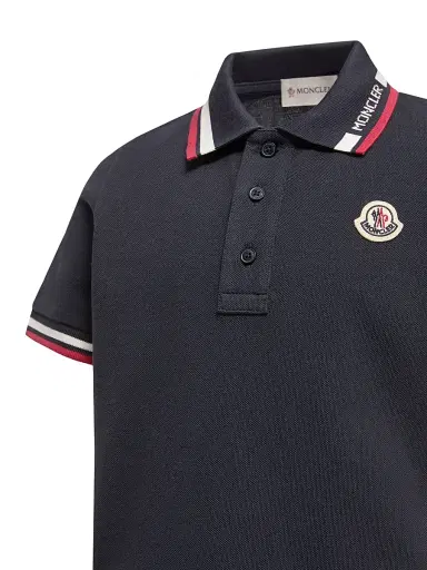 Moncler Baby Boy's & Little's Boy's Polo Shirt in Cotton Piquet - Navy Blue - Size 8 | Thumbnail 3 Moncler Baby Boy's & Little's Boy's Polo Shirt in Cotton Piquet - Navy Blue - Size 8 | Thumbnail 3