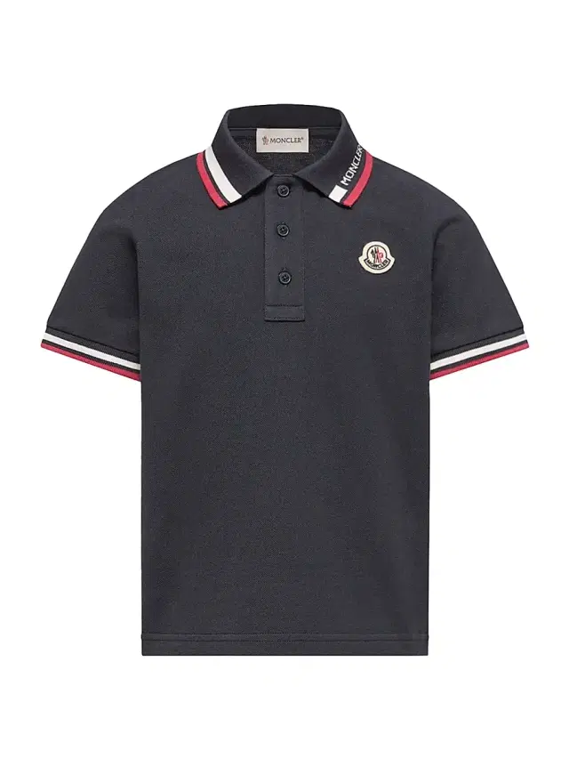 Moncler Baby Boy's & Little's Boy's Polo Shirt in Cotton Piquet - Navy Blue