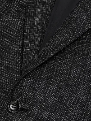 Giorgio Armani Men's Screen Print Grid Wool-Blend Sports Jacket - Black White | Thumbnail 7