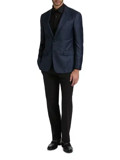 Giorgio Armani Men's Windowpane Wool Sportcoat | Thumbnail 2 Giorgio Armani Men's Windowpane Wool Sportcoat | Thumbnail 2