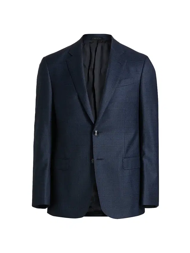 Men's Windowpane Wool Sportcoat - High Blue
