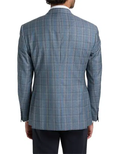Emporio Armani Men's Virgin Wool Windowpane Jacket - Dusty Teal - Size 48 | Thumbnail 5 Emporio Armani Men's Virgin Wool Windowpane Jacket - Dusty Teal - Size 48 | Thumbnail 5