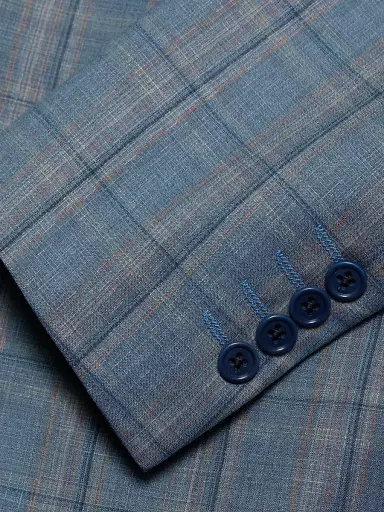 Emporio Armani Men's Virgin Wool Windowpane Jacket - Dusty Teal - Size 48 | Thumbnail 7 Emporio Armani Men's Virgin Wool Windowpane Jacket - Dusty Teal - Size 48 | Thumbnail 7