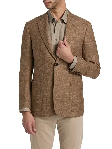 Giorgio Armani Men's Woven Sports Jacket - Tan - Size 42 | Thumbnail 3