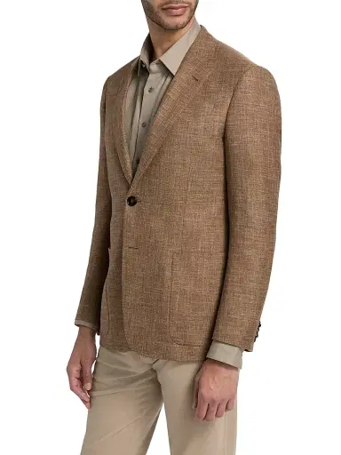 Giorgio Armani Men's Woven Sports Jacket - Tan - Size 42 | Thumbnail 4