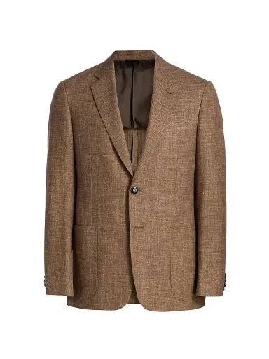 Giorgio Armani Men's Woven Sports Jacket - Tan - Size 42 | Thumbnail 1