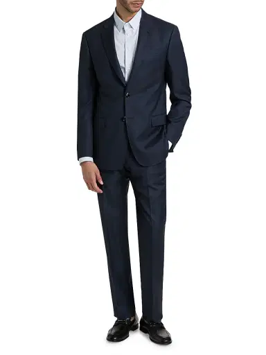 Giorgio Armani Men's Soft Tailored Wool Suit - Solid Medieval - Size 46 | Thumbnail 2 Giorgio Armani Men's Soft Tailored Wool Suit - Solid Medieval - Size 46 | Thumbnail 2