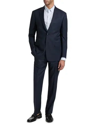 Giorgio Armani Men's Soft Tailored Wool Suit - Solid Medieval - Size 46 | Thumbnail 3 Giorgio Armani Men's Soft Tailored Wool Suit - Solid Medieval - Size 46 | Thumbnail 3