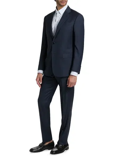 Giorgio Armani Men's Soft Tailored Wool Suit - Solid Medieval - Size 46 | Thumbnail 4 Giorgio Armani Men's Soft Tailored Wool Suit - Solid Medieval - Size 46 | Thumbnail 4