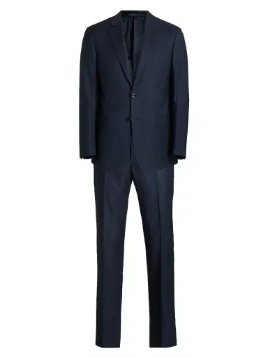 Giorgio Armani Men's Soft Tailored Wool Suit - Solid Medieval - Size 46 | Thumbnail 1 Giorgio Armani Men's Soft Tailored Wool Suit - Solid Medieval - Size 46 | Thumbnail 1
