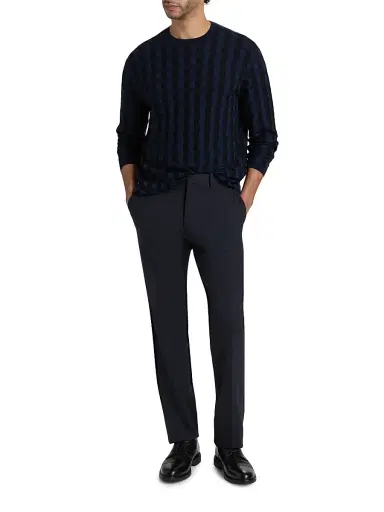 Emporio Armani Men's Lattice Wool-Blend Crewneck Sweater | Thumbnail 2