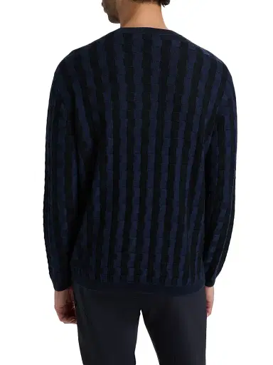 Emporio Armani Men's Lattice Wool-Blend Crewneck Sweater | Thumbnail 5