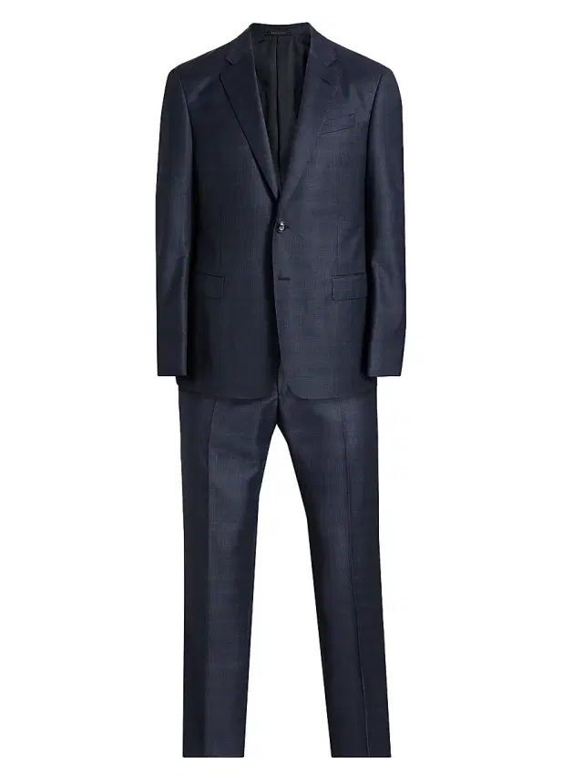 Giorgio Armani Men's Micro Check Windowpane Suit - Charcoal