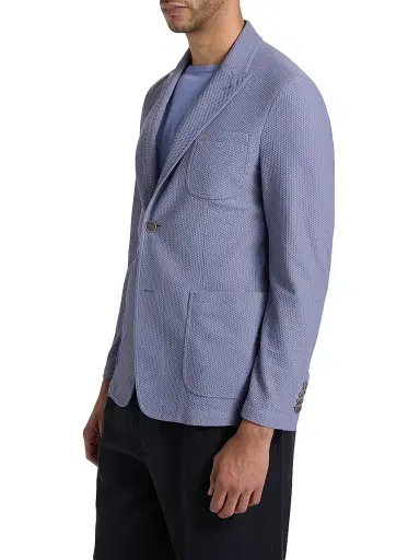 Giorgio Armani Men's Honeycomb Soft Tailored Blazer - Ortensia | Thumbnail 4 Giorgio Armani Men's Honeycomb Soft Tailored Blazer - Ortensia | Thumbnail 4