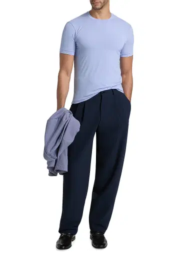 Giorgio Armani Men's Stretch Jersey Crewneck T-Shirt - Solid Light - Size 46 | Thumbnail 2