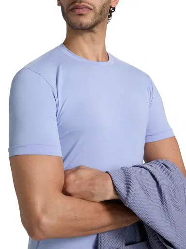 Giorgio Armani Men's Stretch Jersey Crewneck T-Shirt - Solid Light - Size 46 | Thumbnail 6