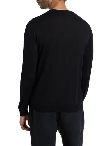 Giorgio Armani Men's Silk-Cotton Knit Crewneck Sweater - Blue - Size 48 | Thumbnail 5