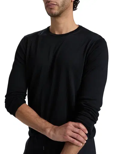 Giorgio Armani Men's Silk-Cotton Knit Crewneck Sweater - Blue - Size 48 | Thumbnail 6