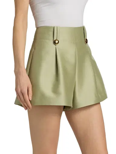 Zimmermann Women's Luna Wool-Silk Shorts - Palm | Thumbnail 4 Zimmermann Women's Luna Wool-Silk Shorts - Palm | Thumbnail 4