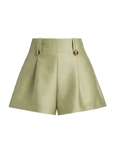 Zimmermann Women's Luna Wool-Silk Shorts - Palm | Thumbnail 1 Zimmermann Women's Luna Wool-Silk Shorts - Palm | Thumbnail 1