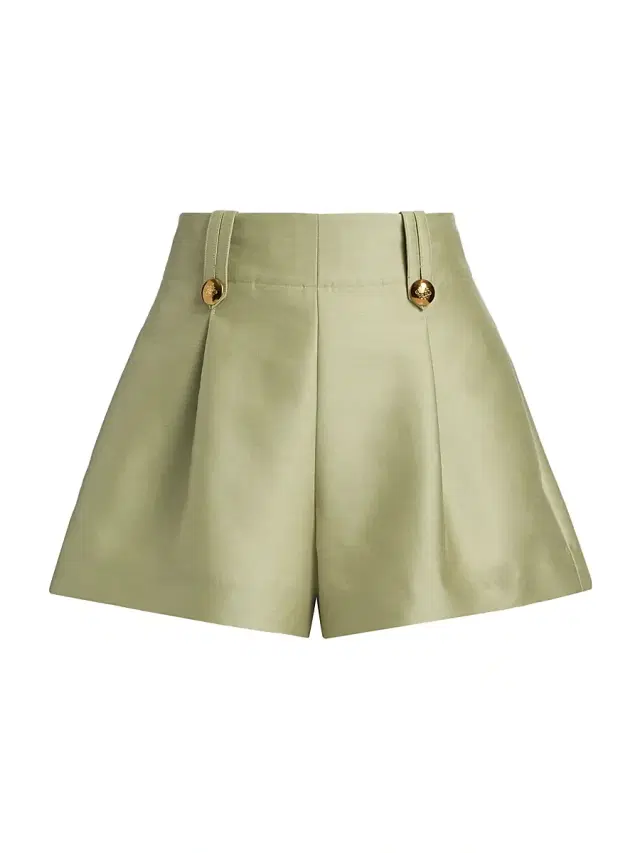Zimmermann Women's Luna Wool-Silk Shorts - Palm