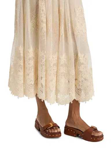 Zimmermann Women's Luna Floral Lace Maxi Skirt - Cream | Thumbnail 6