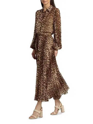 Zimmermann Women's Leopard Sunray Pleated Maxi Skirt | Thumbnail 2 Zimmermann Women's Leopard Sunray Pleated Maxi Skirt | Thumbnail 2