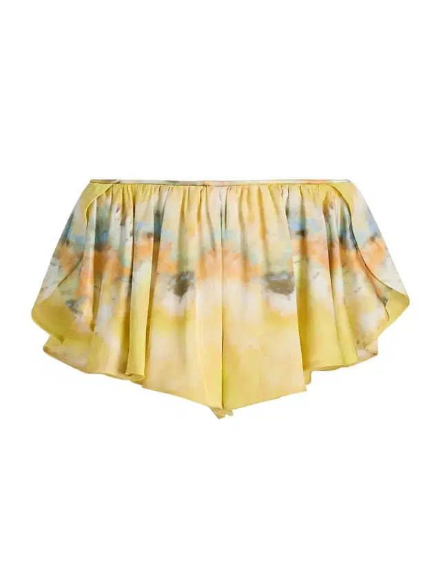 Zimmermann Women's Alchemy Tuck Silk Micro Shorts - Citrus Tie Dye