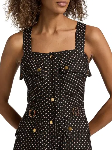 Zimmermann Women's Luna Polka Dot Cargo-Style Picnic Midi-Dress - Black Dot | Thumbnail 6 Zimmermann Women's Luna Polka Dot Cargo-Style Picnic Midi-Dress - Black Dot | Thumbnail 6